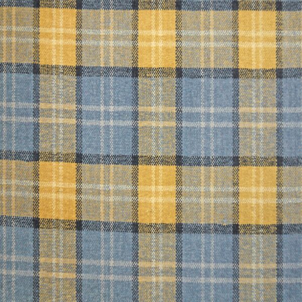 Lana Plaid Fabric Col Ocean